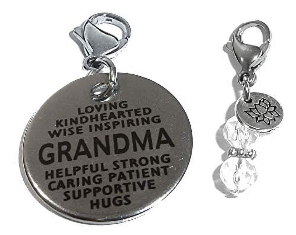 Charms Clip On - Perfect For Bracelet Or Necklace, Zipper Pull Charm, Bag  Or Purse Charm Easy To Use DIY Charms - Grandma: Loving, Wise, Inspiring